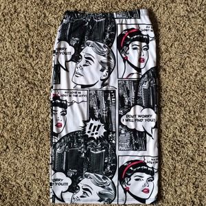 Comic Book BodyCon Skirt