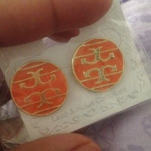 Orange Tory burch earrings