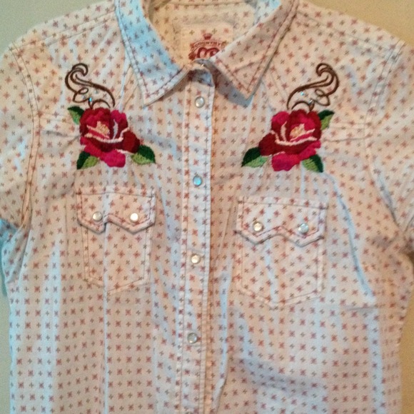 Bundled--Cowgirl shirt...rose embroidered.