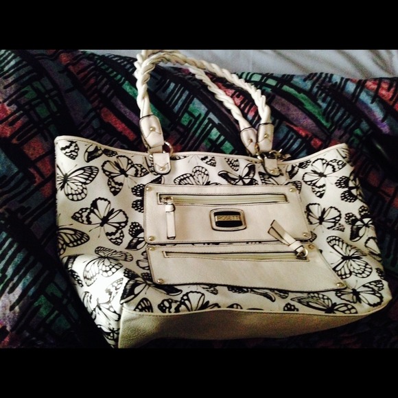 White butterfly tote
