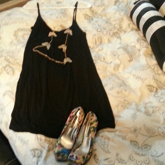 Express Black cotton bubble dress