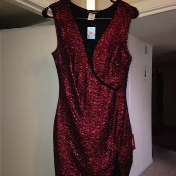 Red foil dress