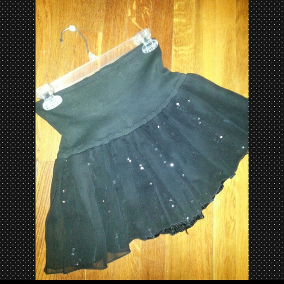 FREE PEOPLE Mini skirt with chiffon and sequins underneath