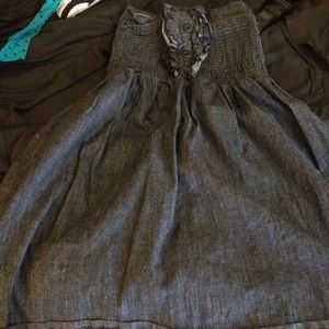 Very cute denim strapless dress