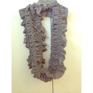 Dark gray ruffled infinity scarf!