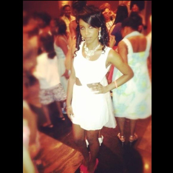 Ivory Twist-Front Party Dress