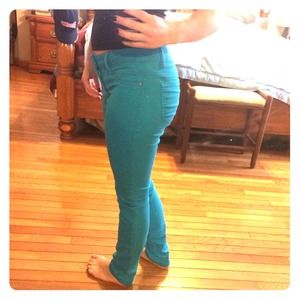 Turquoise jeans