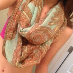 Blue paisley infinity scarf
