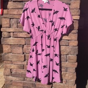 Sparrow patterned mini sundress