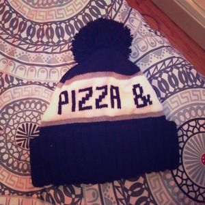 Allison Weiss pizza & pancakes pompom beanie