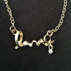 Gold love necklace