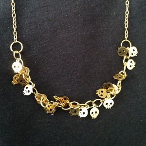Gold skull necklace