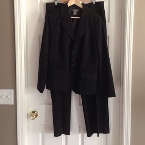 Black w/ Red Pinstripes 4 Button Fully Lined Suit