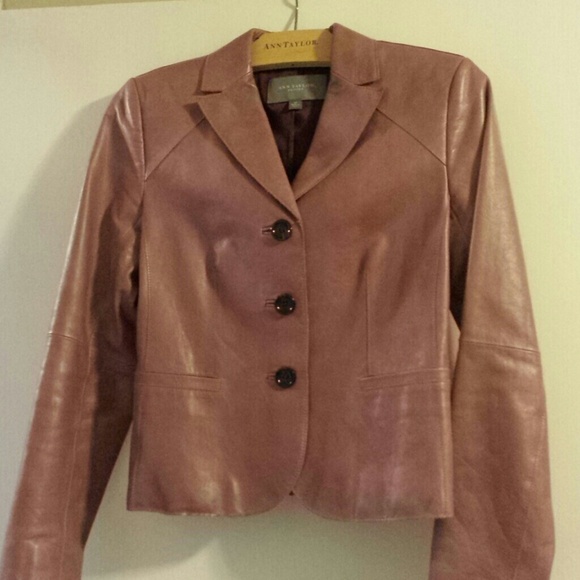 Ann Taylor mauve leather jacket