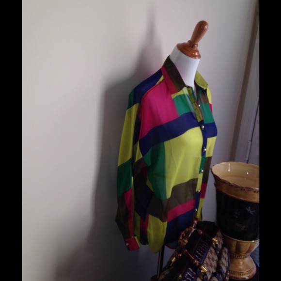 Multicolor Block  blouse - Picture 2 of 4