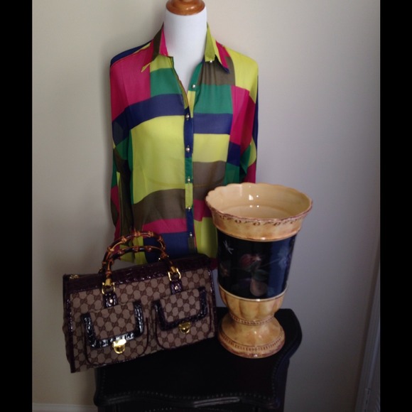 Multicolor Block  blouse - Picture 4 of 4