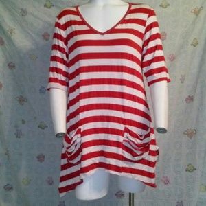 Red and white striped shirt