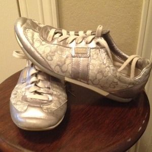 Silver coach shoes