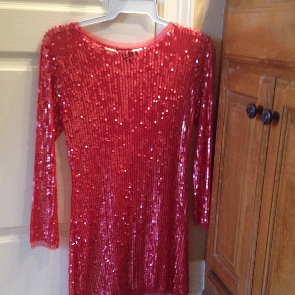 Red sequin dress