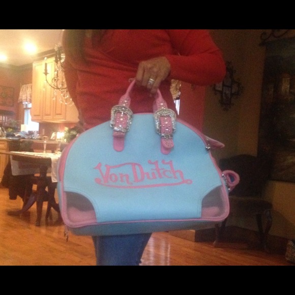 💎VON DUTCH bling pet bag💎