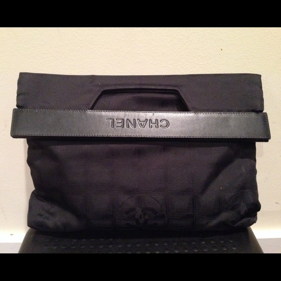 Chanel Nylon Logo Clutch In Black - Picture 2 of 4