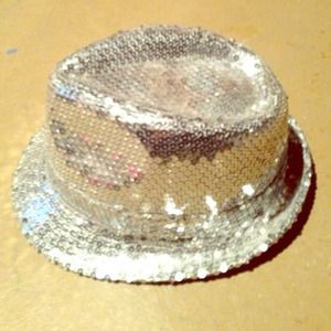 Silver sparkly fedora