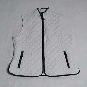 Cream Eddie Bauer Down Quilted Vest, Sz XL