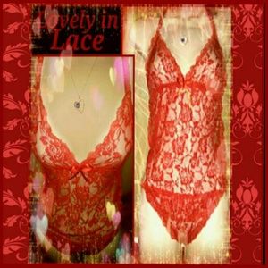 Lovely in Lace red lingerie NWOT