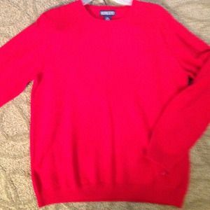 Land's End red Cashmere sweater