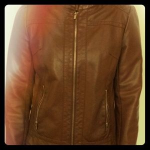 Brown leather jacket