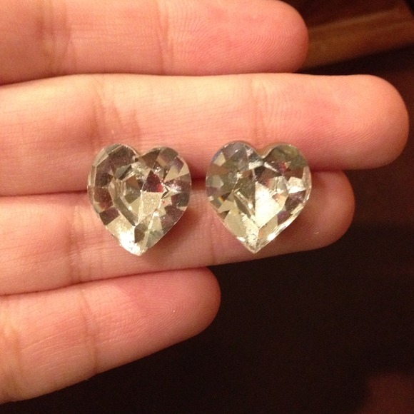 Crystal Heart Stud Earrings