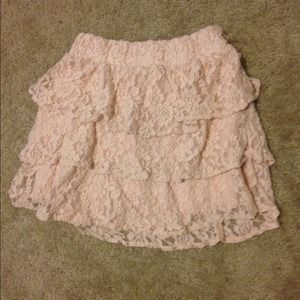 Pink lace layered skirt