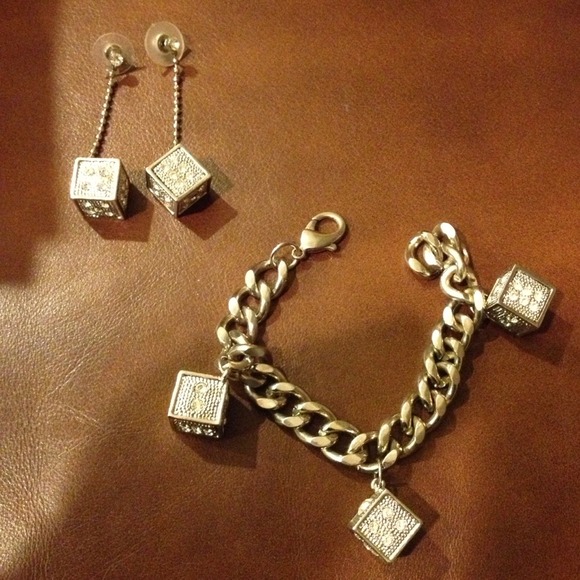 Bloomingdales  Jewelry - Dice Bracelet and Earrings Set