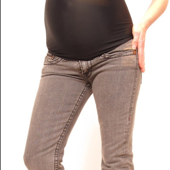 True Religion Gray Maternity Jeans Sz 30 x 29