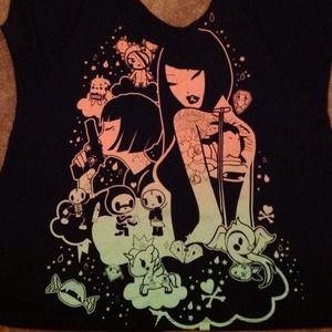 Tokidoki cut out shoulder top