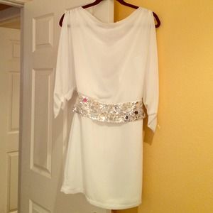 Radiant white dress from Frederick's of Hollywood!