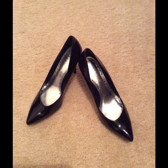 BCBG Patent Pointy Toe Pumps