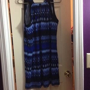 Blue and black patterned dress - sleeveless