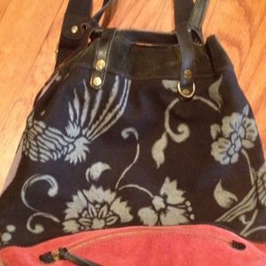 Lucky Brand suede & canvas backpack