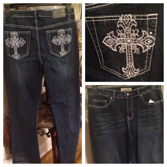 Cross jeweled jeans