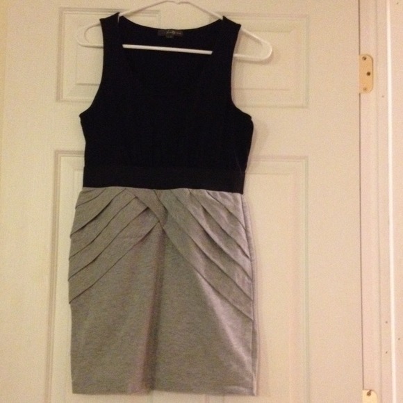 Black & Grey tank top dress (spandex) fits well