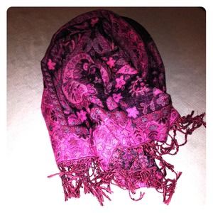 Stylish, pink and purple floral scarf
