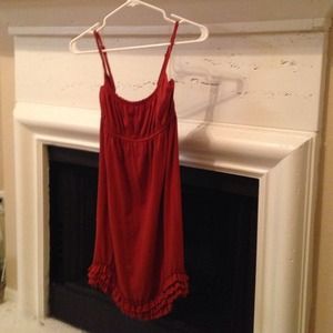 Orangish red spaghetti strap dress