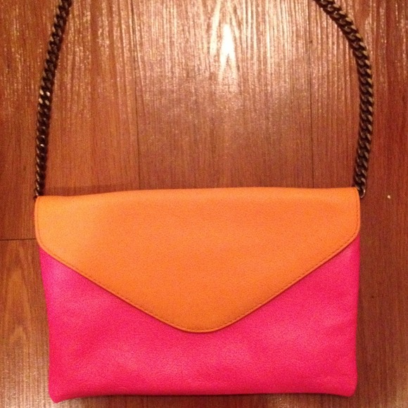 Jcrew leather clutch/shoulder bag
