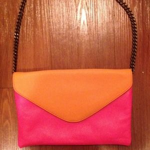 Jcrew leather clutch/shoulder bag