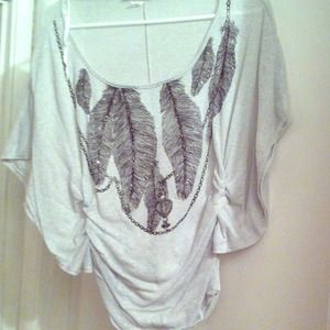TRADED!!!! Dressy feathery designed shirt