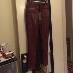 Maroon leather pants!