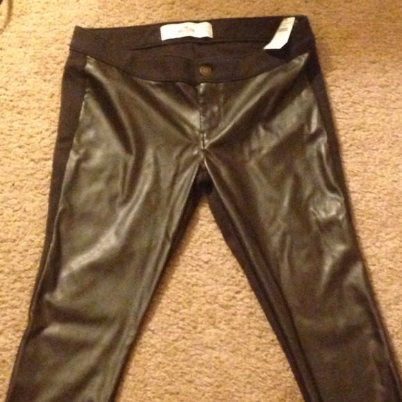 Hollister Pants - Hollister Leather Front Jeggings
