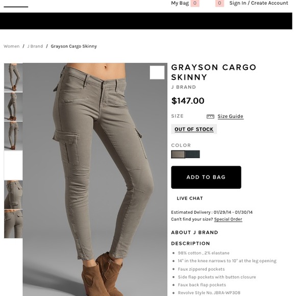 J brand cargo skinny