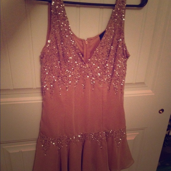 Tan sequined dress.!